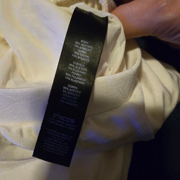 Chico’s Pull-On Slinky Knit Pants Size S Cream - Picture 8 of 9